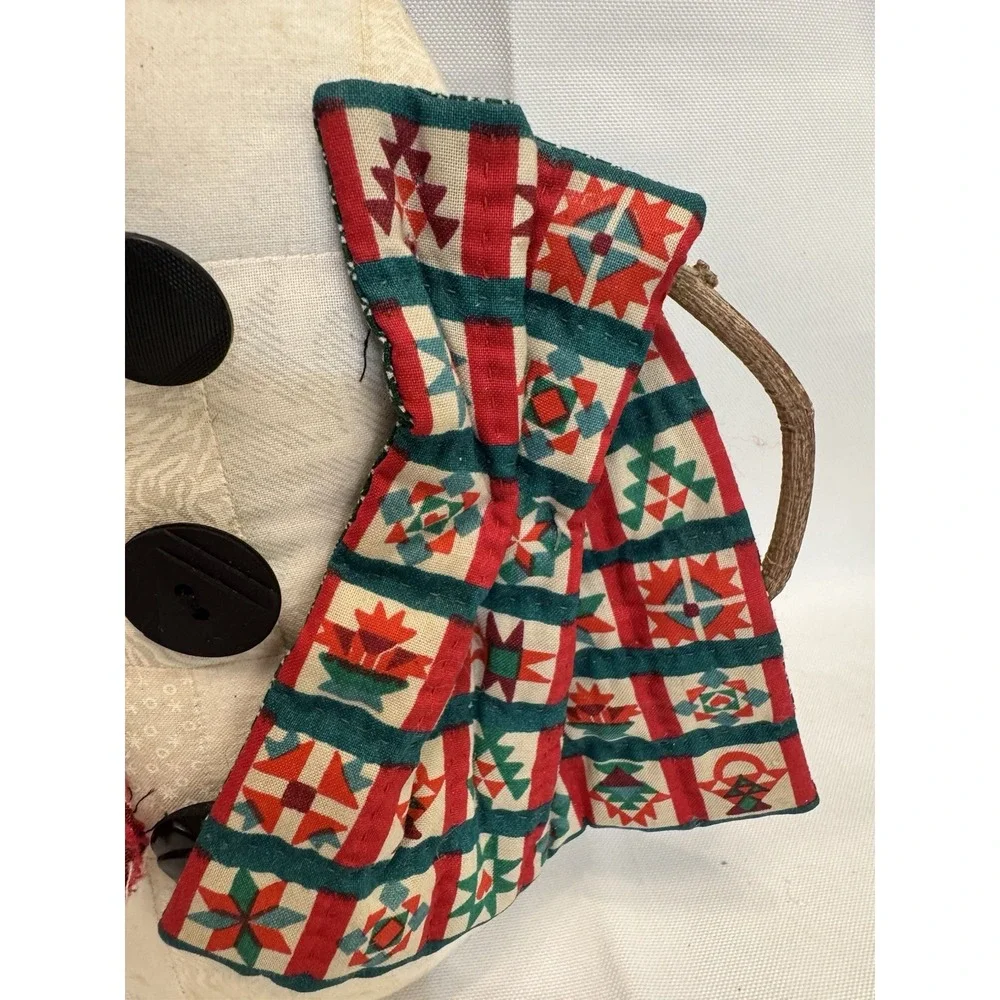 Handmade Primitive Weighted Snowman Quilting Sewing Theme Christmas 12
